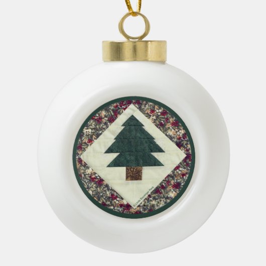 Kiefernbaum Keramik Kugel-Ornament (Vorderseite)