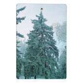 Kiefernbaum mit Schnee Mini Klemmbrett (Rückseite)