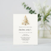 Kiefernbaum QR Weihnachtsfeiertage Party Einladung (Stehend Vorderseite)