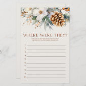 Kiefernbaum, wo waren sie? Brautparty Game Briefpapier (Vorne/Hinten)