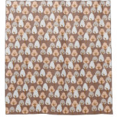 Kiefernbäume Botanisches Muster Rustikaler Herbst Duschvorhang (Vorderseite)