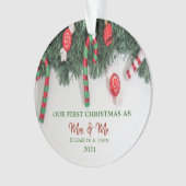 Kiefernbäume Candy, unsere ersten Weihnachten Ornament (Vorderseite)