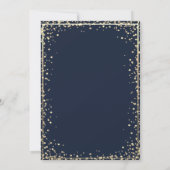 Kiefernbäume, Diamanten Navy Blue Quinceañera Einladung (Rückseite)