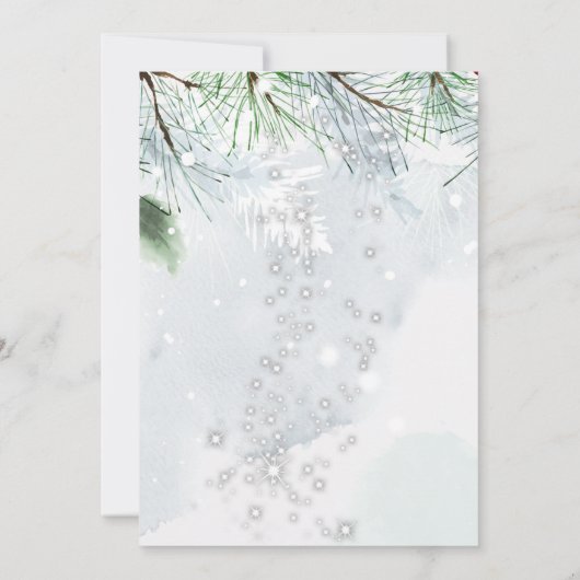 Kiefernbäume, Glas, Weihnachtsgeschenk für Unterne Einladung (Rückseite)