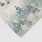 Kiefernbäume im Schnee Vintage Wasserfarbe Seidenpapier (Ausschnitt)