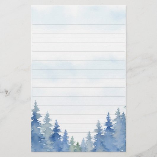 Kiefernbäume im Winter Briefpapier (Vorderseite)