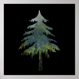 Kiefernbäume in den Wald Poster