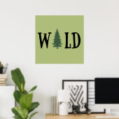 Kiefernbäume in den Wald Poster (Heimbüro)