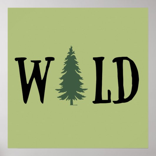Kiefernbäume in den Wald Poster (Vorne)