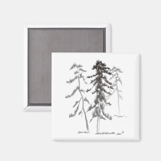 Kiefernbäume Magnet (Vorderseite/Rückseite)