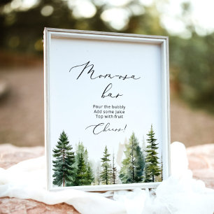 Kiefernbäume minimalistisch Mama-osa-Bar Poster