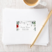 Kiefernbäume, Poinsettia Adressaufkleber (Insitu)