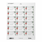 Kiefernbäume, Poinsettia Adressaufkleber (Vorne)