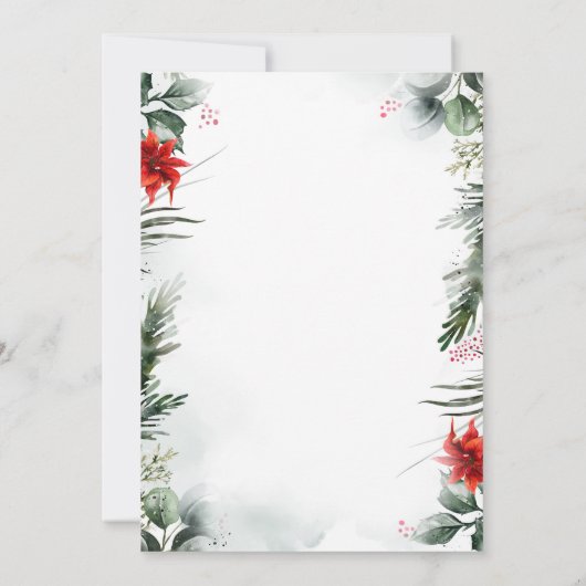 Kiefernbäume, Poinsettia Save the Date (Rückseite)