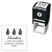 Kiefernbäume, Rücksendeadresse-Selbstfärbung Permastempel (Beispiel)