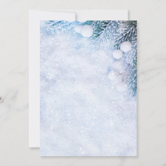 Kiefernbäume, UAWG mit Schneeballleuchten Einladung (Rückseite)