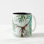 Kiefernbäume und Tannen ein winterliches Wunderlan Zweifarbige Tasse (VorderseiteRechts)