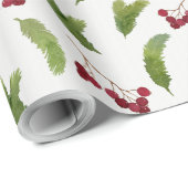 Kiefernbäume und Weihnachten der Roten Berge Geschenkpapier (Rolleneckpunkt)