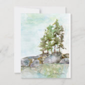 Kiefernbäume Wasser & Felsen Aquarell von BWCAW, M Mitteilungskarte (Vorderseite)