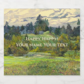 Kiefernbemalung Schaumweinetikett (Einzelnes Label)