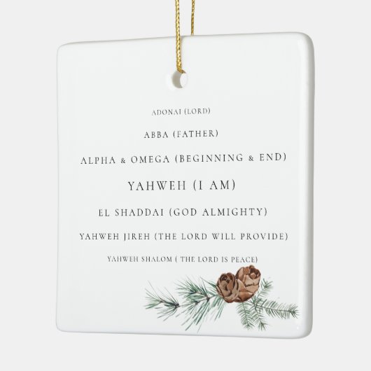 Kiefernblättern Die Namen Gottes Christlich Keramikornament (Links)