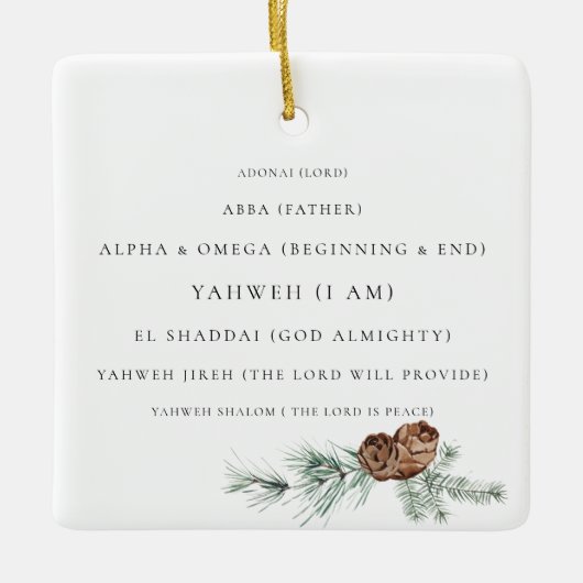 Kiefernblättern Die Namen Gottes Christlich Keramikornament (Vorderseite)