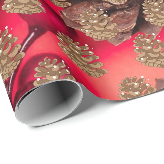 Kieferncode: Rot Geschenkpapier (Rolleneckpunkt)