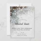 Kiefernfisch, Schneeflocken Probe Abendessen Einladung (Vorderseite)