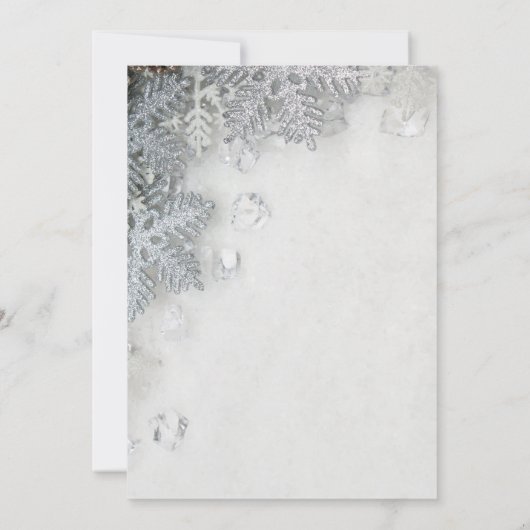 Kiefernfische, Schneeflocken, Tiara, Quinceañera Einladung (Rückseite)