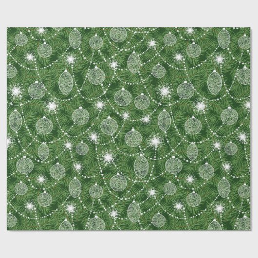 Kiefernfrösche und -dekorationen geschenkpapier (Flach)