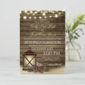 Kiefernfüße und Laternenleuchten Einladung (Stehend Vorderseite)