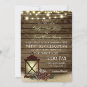 Kiefernfüße und Laternenleuchten Einladung (Vorderseite)