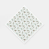 Kiefernfüße und Schneeflocken Serviette (Ecke)