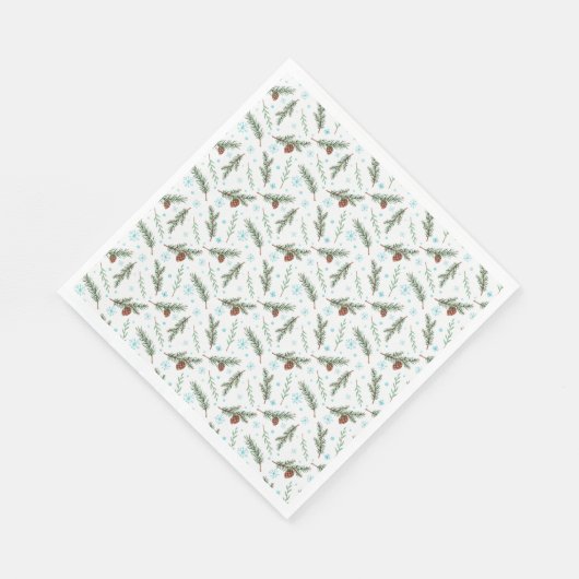 Kiefernfüße und Schneeflocken Serviette (Ecke)