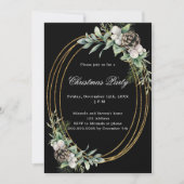 Kieferngrün, goldfarbenes Weihnachtsgebäck Party Einladung (Vorderseite)