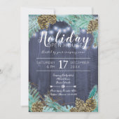 Kieferngrüne Äste mit Kiefernwald, offenes Ferienh Einladung (Vorderseite)