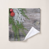 Kiefernholz und gewittertes Weihnachtshandtuch Set (Waschlappen)
