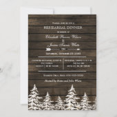 Kiefernholzkiefern im Winter Probe Abendessen Einladung (Vorderseite)