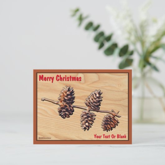 Kiefernholzzweig Postkarte (Stehend Vorderseite)