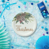 Kiefernkegel und -grün Weihnachten Pappteller (Party)