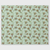 Kiefernkegel Weihnachtsmuster - Geschenkpapier (Flach)