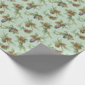 Kiefernkegel Weihnachtsmuster - Geschenkpapier (Ecke)