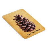 Kiefernkiefer auf Vintagem Papier Magnet (Rechte Seite)