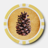 Kiefernkiefer auf Vintagem Papier Pokerchips (Vorderseite)
