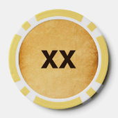 Kiefernkiefer auf Vintagem Papier Pokerchips (Rückseite)