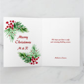 Kiefernkiefer, handgemalt, rote Berries Karte (Innenseite)