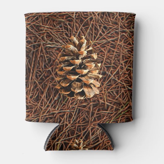 Kiefernkone auf gefallenen Nadeln Dosenkühler (Vorderseite)