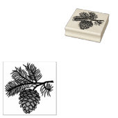 Kiefernkone und Zweig Gummistempel (Stempel)