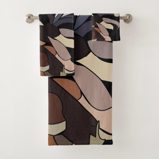 Kiefernkone Zeitgenössischer Winter botanischer Wi Badhandtuch Set (Insitu)