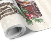 Kiefernkonen aus roter und weißer Poinsettia Geschenkpapier (Rolleneckpunkt)